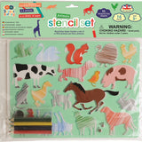 STENCIL AND PENCIL DOUBLE PACK ANIMALS