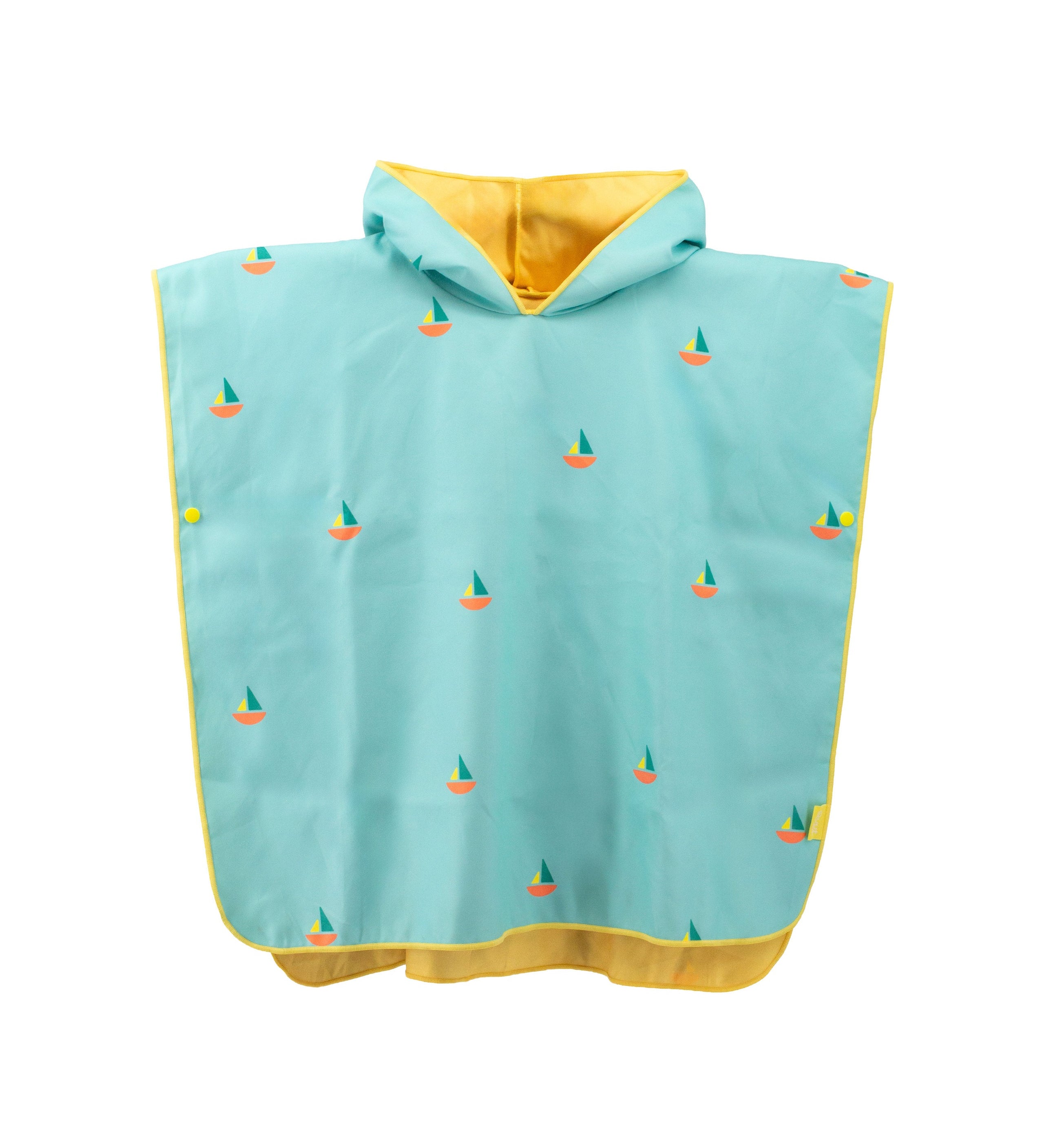 Kids beach poncho Banana Blue quick-dry microfibre hooded towel front view