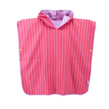 Kids beach poncho Burgundy quick-dry microfibre hooded towel front view