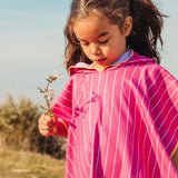 Kids microfibre poncho burgundy sand-resistant beach and pool towel