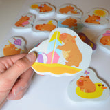 BATH TIME STICKERS - CUTE CAPYBARAS