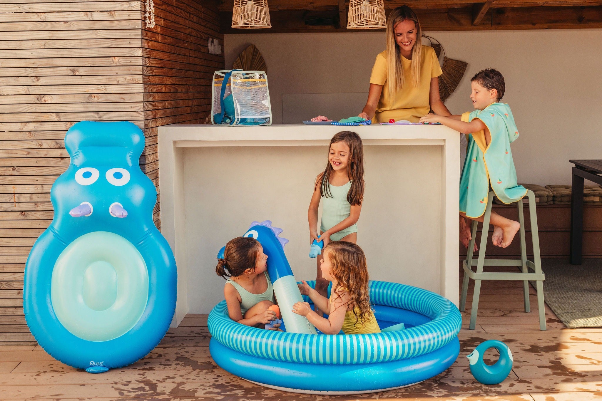 Quut Dippy pool ocean design marine print bottom inflatable kids pool
