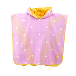 Kids beach poncho Banana Pink quick-dry microfibre hooded towel front view